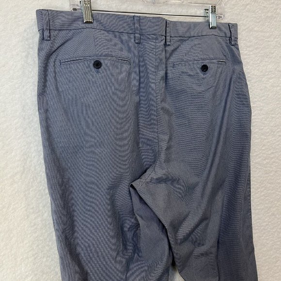 Banana Republic Men's Kentfield Flat Front Micro Check Career Pants 38x28.5 Blue - Picture 3 of 10